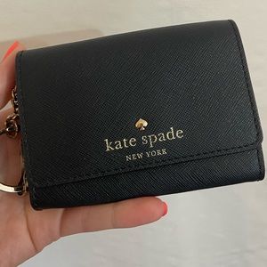 Kate Spade Black Card Holder Keychain
